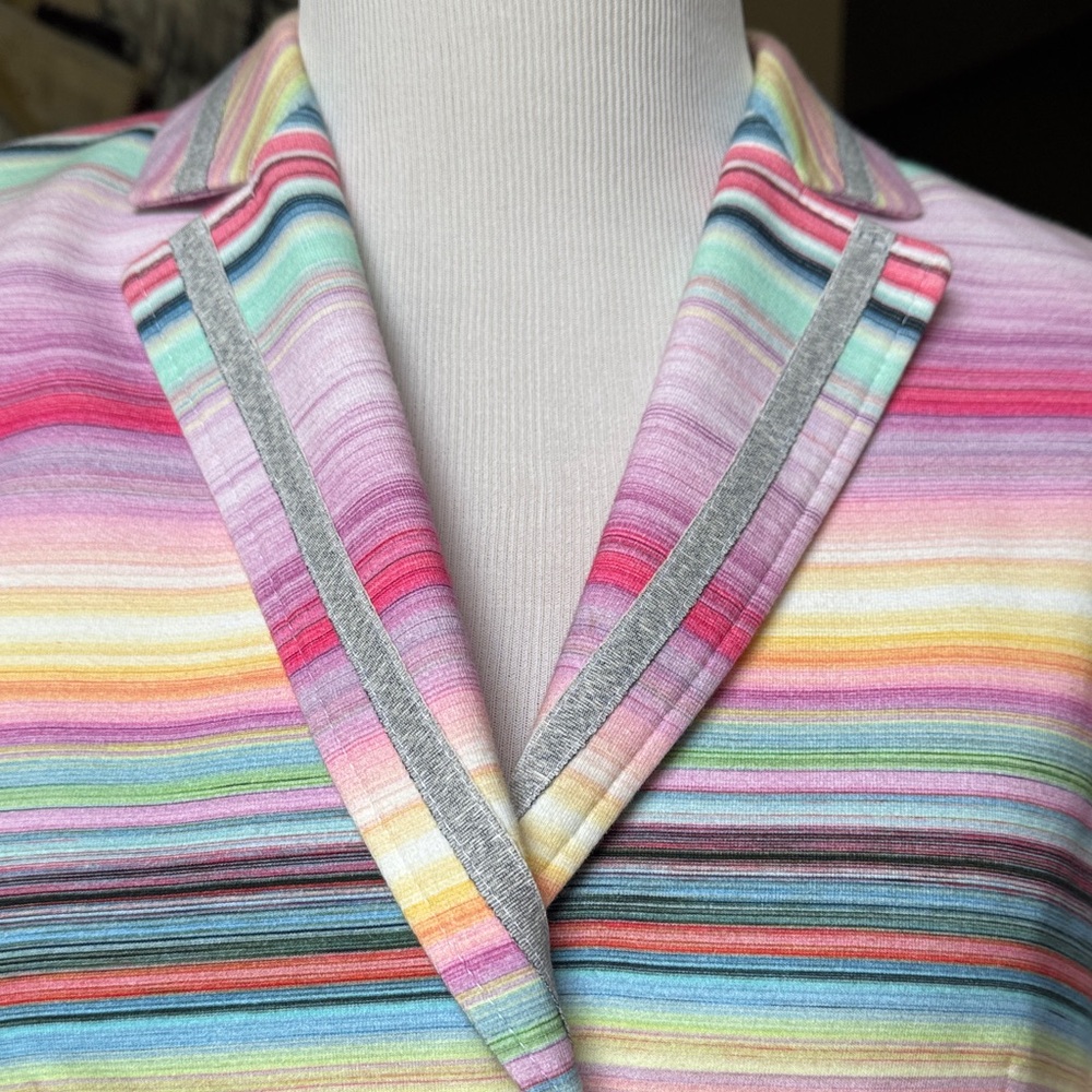 Basler Multicolor Pastel Striped Blazer - Picture 2 of 7